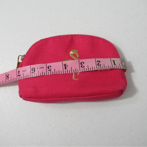 Spartina 449 Pink Flamingo Natural Linen Cosmetic Bag - Picture 16 of 17